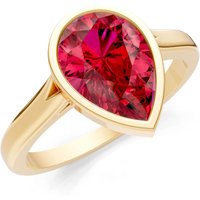 Ruby Bezel Set Solitaire Ring in 18ct Gold
