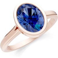 Sapphire Oval Shape Bezel Set Solitaire Ring in 9ct Rose Gold