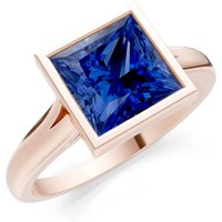 Sapphire Bezel Solitaire Ring in 9ct Rose Gold