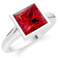 Ruby Bezel Solitaire Ring in 18ct White Gold