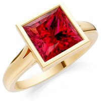 Ruby Bezel Solitaire Ring in 18ct Gold