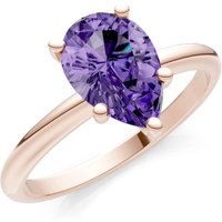 Amethyst 5 Prong Solitaire Ring in 9ct Rose Gold