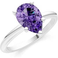 Amethyst 5 Prong Solitaire Ring in 18ct White Gold