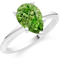 Peridot 5 Prong Solitaire Ring in 18ct White Gold