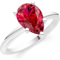 Ruby 5 Prong Solitaire Ring in 9ct White Gold