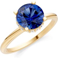 Sapphire and Diamond Hidden Double Halo Ring in 18ct Gold