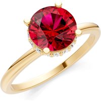 Ruby and Diamond Hidden Double Halo Ring in 18ct Gold