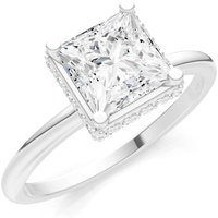Diamond Hidden Double Halo Ring, 1.3 ct in 18ct White Gold