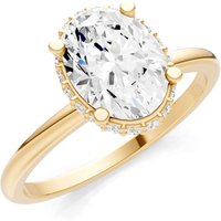 Diamond Oval Hidden Double Halo Ring, 1.0 ct in 18ct Gold