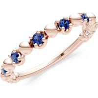 Sapphire Beaded Stacking Ring in 9ct Rose Gold