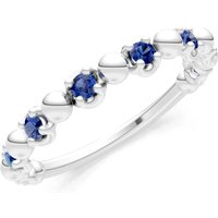 Sapphire Beaded Stacking Ring in 18ct White Gold