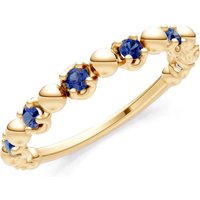 Sapphire Beaded Stacking Ring in 18ct Gold