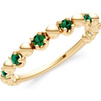 Emerald Beaded Stacking Ring in 18ct Gold