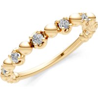 Diamond Beaded Stacking Ring in 9ct Gold