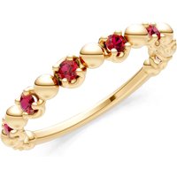 Ruby Beaded Stacking Ring in 18ct Gold