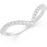 Diamond Classic Chevron Ring in 9ct White Gold