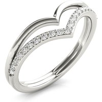 Diamond Chevron Ring in 9ct White Gold