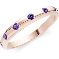 Amethyst Flush Set Stacking Ring in 9ct Rose Gold
