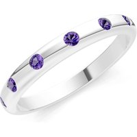 Amethyst Flush Set Stacking Ring in 18ct White Gold
