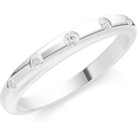 Diamond Flush Set Stacking Ring in 9ct White Gold