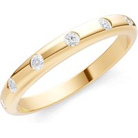 Diamond Flush Set Stacking Ring in 18ct Gold