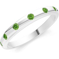Peridot Flush Set Stacking Ring in 18ct White Gold