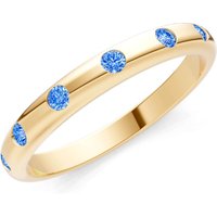 Swiss Blue Topaz Flush Set Stacking Ring in 9ct Gold