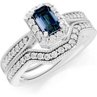 Alexandrite Five Stone Gemstone Band Ring in 9ct White Gold