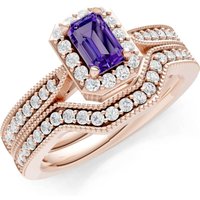Amethyst Five Stone Gemstone Band Ring in 9ct Rose Gold