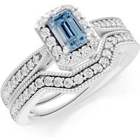 Aquamarine Five Stone Gemstone Band Ring in 9ct White Gold