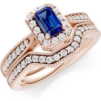 Sapphire Five Stone Gemstone Band Ring in 9ct Rose Gold