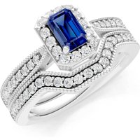 Sapphire Five Stone Gemstone Band Ring in 18ct White Gold