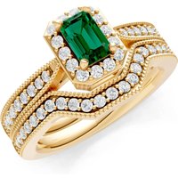 Emerald Five Stone Gemstone Band Ring in 18ct Gold