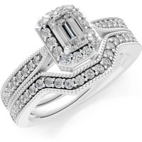 Diamond Five Stone Gemstone Band Ring in 18ct White Gold