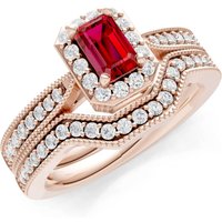 Ruby Five Stone Gemstone Band Ring in 9ct Rose Gold