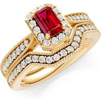 Ruby Five Stone Gemstone Band Ring in 18ct Gold