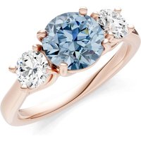 Aquamarine and Diamond Three Stone Ring in 9ct Rose Gold