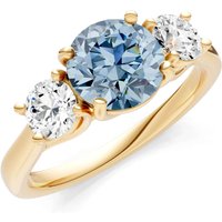 Aquamarine and Diamond Three Stone Ring in 9ct Gold