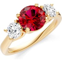 Ruby and Diamond Three Stone Ring in 18ct Gold
