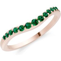 Emerald Graduating Gemstone Curved Stacking Band Ring in 9ct Rose Gold