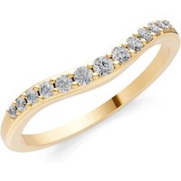 Diamond Graduating Gemstone Curved Stacking Band Ring in 18ct Gold