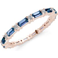 Alexandrite and Diamond Baguette and Full Eternity Band Ring in 9ct Rose Gold