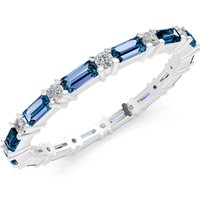 Alexandrite and Diamond Baguette and Full Eternity Band Ring in 9ct White Gold