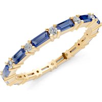 Sapphire and Diamond Baguette and Full Eternity Band Ring in 18ct Gold