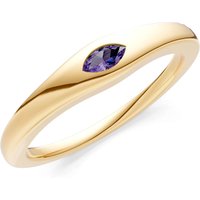 Amethyst Flush Set Marquise Gemstone Mini Signet Ring in 9ct Gold