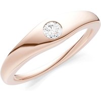 Diamond Flush Set Gemstone Mini Signet Ring, 0.11 ct in 9ct Rose Gold