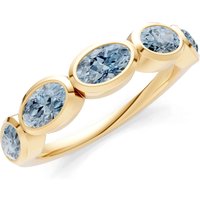 Aquamarine Bezel Set Half Eternity Band Ring in 18ct Gold