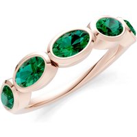 Emerald Bezel Set Half Eternity Band Ring in 9ct Rose Gold