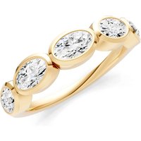 Diamond Bezel Set Half Eternity Band Ring in 18ct Gold