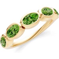 Peridot Bezel Set Half Eternity Band Ring in 18ct Gold